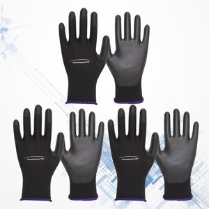 SASABAXI 3Pairs Gants de protection noirs Gants avec confort et dextérité pour les tâches d'assemblage