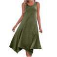 thumbnail image 1 of Yuyuzo Robe pour Femmes Sans Manches Décontractée Robe Débardeur Col Rond Robes de Plage Ourlet Irrégulier Robes Midi Fluides, 1 of 7