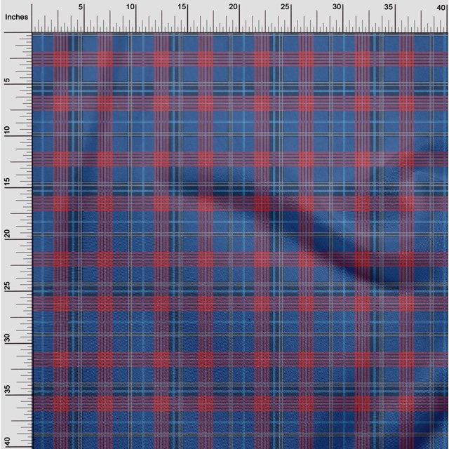 oneOone Cotton Flex Fabric Tartan Check Print Fabric By Yard 40 Inch Wide