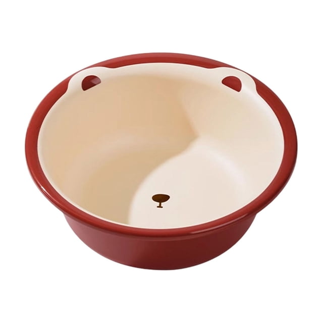 SLYNSHome Bassin de Lavage Accessoires de Salle de Bain Rond Bassin de Lavage en Plastique Robuste Bassin de Lavage Ours Mignon - Rouge