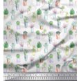 thumbnail image 1 of Soimoi White Rayon Fabric Cactus Leaves Fabric Prints By Yard 42 Inch Wide, 1 of 3