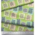 thumbnail image 3 of Soimoi Green Rayon Crepe Fabric Motivational Quotes Text Decor Fabric Printed Yard 46 Inch Wide, 3 of 5