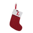 thumbnail image 1 of Fridja Bas de Noël Monogrammés de 7,87 Pouces avec Lettres, Bas de Noël Super Doux Bas Tricotés Rouges en Laine avec Manchette Blanche Super Douce pour Sapin de Noël Cheminée des Fêtes (L), 1 of 4