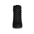 thumbnail image 2 of Unique Bargains Women's Ruffle Block High Heels Ankle Boots Black (Size 6), 2 of 8