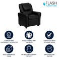 thumbnail image 4 of Contemporary Black Leather Kids Recliner with Cup Holder and Headrest, 4 of 9
