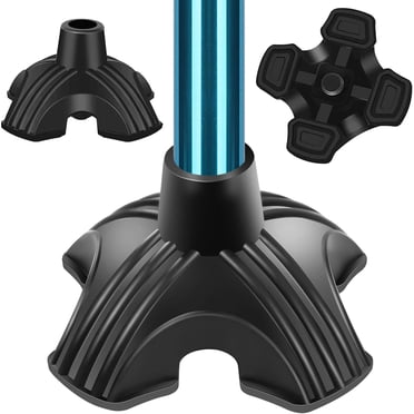 SupreGear 3/4" Heavy-Duty Quad Cane Tip, Non-Slip Rubber Replacement Base for Extra Stability & Balance