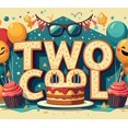 thumbnail image 3 of Colorful and Fun Banner for Second Birthday Bash Two Cool Theme Party Supplies Background Decoration Backdrop for Photography Props Birthday Party Decorations, 3 of 3