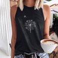 thumbnail image 2 of Besolor Débardeurs pour Femmes 2024 Tendance Imprimé Col Rond Sans Manches T-Shirts Décontractés Amples Tunique d'Été Blouse, 2 of 5