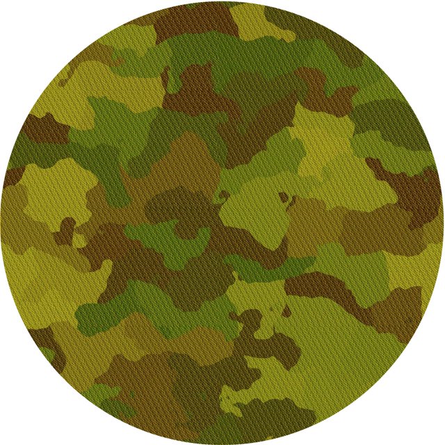 Ahgly Company Machine Washable Indoor Round Transitional Dark Yellow Green Area Rugs, 6' Round