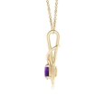 thumbnail image 2 of Angara Collier en Améthyste Naturelle - Pendentif Solitaire en Améthyste Ronde Nœud Infini en Or Jaune 14 K pour Femmes, 2 of 8