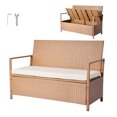 thumbnail image 1 of VEVOR Banc de Rangement Extérieur en Rotin PE 70 Gal Coffre de Terrasse pour Siège et Rangement Extérieurs, 1 of 9