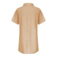 thumbnail image 5 of Weiqiqre Chemises pour Femmes Été Robe en Coton et Lin Robe Mini à Col en V Décontractée à Manches Courtes Tunique Ample Robes, 5 of 5