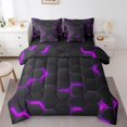 thumbnail image 1 of Ensemble de Literie 7 Pcs Violet à Imprimé Nid d'Abeilles pour Garçons Filles, Ensemble de Lit Géométrie Format Simple, Ensemble de Literie Géométrique Ruche avec Couette, Drap-Housse à Carreaux Abstrait Moderne, Housses de Coussin Motif Hexagonal, 1 of 5