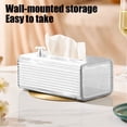 thumbnail image 2 of Herunwer Elegant Wall-Mounted Tissue Box Pet Material Punch- Napkin Holder Bathroom Storage Rack, 2 of 6