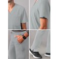 thumbnail image 4 of Adar Addition Go-Basic Scrub Set for Men - Classic V-Neck Scrub Top & Cargo Scrub Pants - A9300 - Silver Gray - XXS, 4 of 7