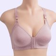 thumbnail image 4 of Pisexur Womens Front Closure Bras Underwire Solid Color V Neck Everyday Underwear Adjustable Strap Smooth Comfort Wireless Bralette Full Coverage T-Shirt Bra for Women, 4 of 9