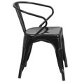 thumbnail image 3 of Black Metal Indoor-Outdoor Chair with Arms, 3 of 8