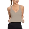thumbnail image 2 of Yuyuzo Crop Tops for Women Sleeveless Shirts Deep V Neck Going out Tops Ribbed Knit Basic Tees, 2 of 4