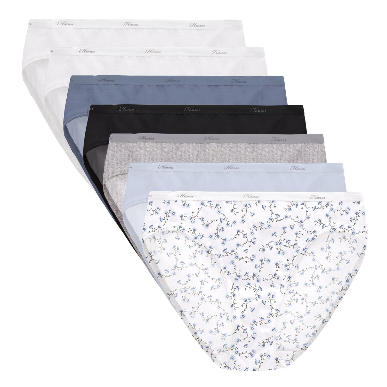 Hanes Women's 6+1 Bonus pack Hi-Cut Cotton Brief