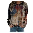 thumbnail image 1 of CEHVOM Chandails à Imprimé Décontractés pour Femmes, Col Ras du Cou Thermique, Manches Longues, T-Shirts Amples, Liquidation Com, 1 of 5