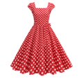 thumbnail image 2 of Ovzne Robes pour Femmes Robe pour Femme Robe en Maille à Manches Courtes Brodée Rétro Robe Gâteau Robe à Manches Courtes Robe de Vacances Liquidation, 2 of 7