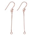 thumbnail image 2 of 2 Pcs Crochets d'Oreille en Argent sterling avec Chaîne Ressorts d'Oreille Rose, 2 of 8