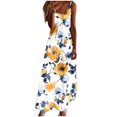 thumbnail image 2 of Ovzne Robes Grande Taille pour Femmes aux Courbes Robe Robes d'Été pour Femmes Imprimé Sans Manches Col Rond Robe Décontractée Longues Robes Robe d'Été Imprimée Liquidation, 2 of 5