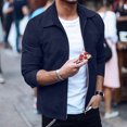 thumbnail image 2 of Rain Jacket mens Fashion Casual Solid Color Jacket Outdoor Zipper Jacket Tooling Jacket, 2 of 4