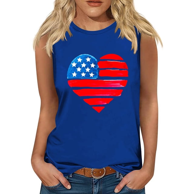 LSLJS Womens Tank Tops Independence Day Graphic Tank Tops Summer Casual Loose Tanks Music Vacation Tank, Womens Tank Tops
