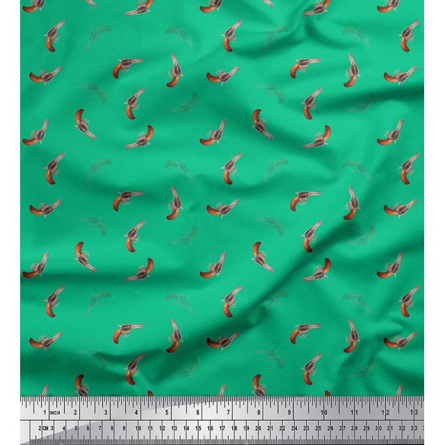 Soimoi Green Velvet Fabric Print Sewing Fabric Yard 60 Inch Wide