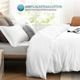 thumbnail image 3 of 500 TC 100% Egyptian Cotton Duvet Cover Zipper Closur Ultra Soft Durable and Fade Resistant Solid Pattern, 3 of 7