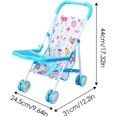 thumbnail image 4 of LAICAIW Poussette pour Poupée, Poussette Réaliste pour Poupée, Poussette pour Poupée Pliable pour Enfants, Poussette Pliable pour Poupées, Jouets de Jeu d'Imitation pour Enfants, Poussette de Jeu avec Poignée Confortable, 4 of 7