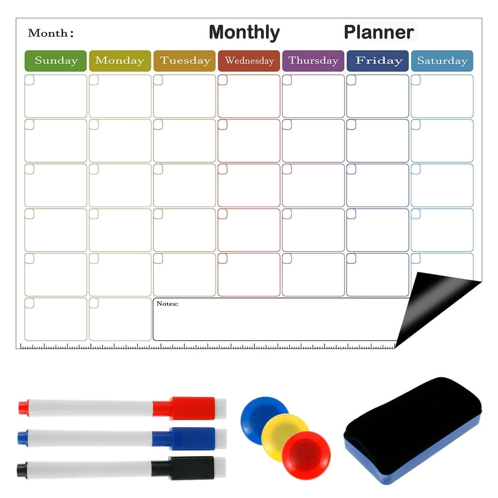 Magnetic Weekly Planner Magnetic Calendar Whiteboard Planner for Refrigerator with 3 Markers and Eraser Reusable Dry Erase Weekly Planner White Board Magnetic Weekly Calendar for Fridge