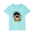 thumbnail image 1 of Économies d'Été! SROBPTY T-Shirts à Manches Courtes pour Tout-Petits, T-Shirt Mode à Col Rond Imprimé pour Garçons et Filles Tout-Petits, Haut à Manches Courtes Bleu, 7 Ans, 1 of 5