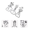 thumbnail image 2 of 3 Pcs Design Vase à Fleurs Pendentif Mural Décoration Murale Extérieure en Fer, 2 of 8