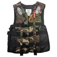 thumbnail image 1 of JARUSITE Green Camouflage Life Jacket, Size 3XL, Dacron Material, 600g Weight, Includes Whistle (Color Random), 1 of 1