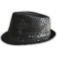thumbnail image 1 of Western Fashion Chapeau Fedora à Sequins (Noir), 1 of 3
