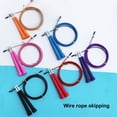 thumbnail image 1 of 1 Set Steel Wire Jump Rope with Ergonomic Handle Weighted Adjustable Fitness Rope Skipping Workout Equipment for Kids Adults, 1 of 7