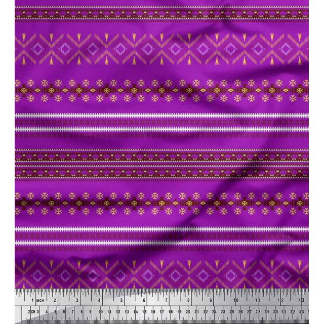 Soimoi Moss Georgette Fabric Aztec Southwestern Print Fabric by The Yard 42 Inch Wide