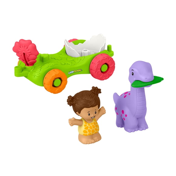 Fisher-Price Little People Dinosaur Parade Egg Car & Figure Set Toddler Toy, 3 Pieces - Walmart Exclusive