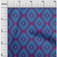 thumbnail image 2 of oneOone Polyester Spandex Blue Fabric Asian Ikat Craft Projects Decor Fabric Printed By The Yard 56 Inch Wide, 2 of 4