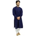 thumbnail image 2 of Atasi Ensemble Kurta Pyjama de Designer Bleu pour Homme Chemise Longue en Coton Porter-Xx-Grand, 2 of 7