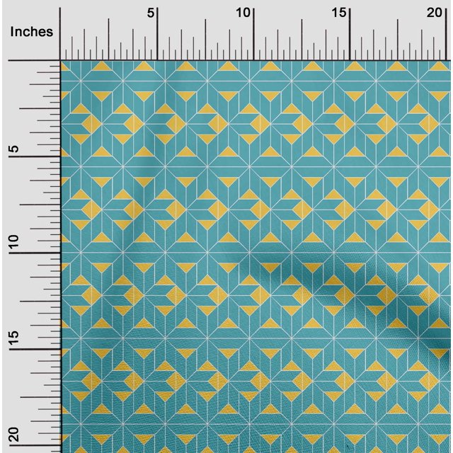 oneOone Georgette Viscose Fabric Square|Diamond & Triangle Geometric Fabric Prints By Yard 42 Inch Wide