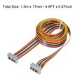 thumbnail image 2 of Unique Bargains 1 Pcs 14 Pin Flat Rainbow Ribbon Cable FC/FC Female Connector 4.9FT 2.54mm Pitch Breadboard Jumper Wires, 2 of 4