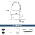 thumbnail image 4 of APPASO Brushed Nickel Commercial Kitchen Faucet with Pull Down Sprayer, Stainless Steel Single Handle Spring Kitchen Sink Faucet, 2 Spray Modes, 360° Swivel Spout, 4 of 13
