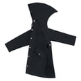 thumbnail image 1 of MIASHUI Poncho de Pluie Imperméable pour Enfants, Léger, Réutilisable, à Capuche, pour l'École et l'Extérieur, Noir, 5-6 Ans, 1 of 2