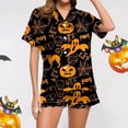 thumbnail image 2 of Kcodviy Ensemble Décontracté d'Halloween en Satin Imprimé pour Femmes Pyjama et Short Ensemble Pyjama pour Femmes Ensemble de Pyjama Confortable Pyjama à Imprimé Animal pour Femmes Leggings de Pyjama, 2 of 6