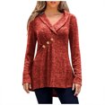 thumbnail image 2 of XZNGL Womens Plus Size Tops Women Plus Size Casual V Neck Loose Solid Button Long Sleeve Tops Women Blouse V Neck Tops for Women Plus Size Womens Tops Womens Tops Plus Size, 2 of 8