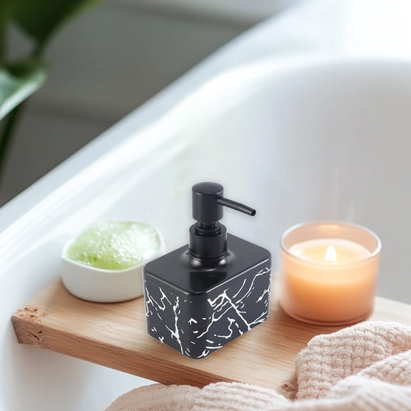 Seyotauo Refillable Hand Soap Dispenser, 360ml Liquid Soap Pump Bottle for Bathroom Kitchen Sink, Elegant Gold Touch-Free Dispenser, Durable Plastic, 3.94x2.36x1.57in, Modern Countertop Organizer