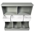 thumbnail image 3 of Costway Freestanding Combo Shelf Cubby Bin W/3 Baskets Grey, 3 of 10